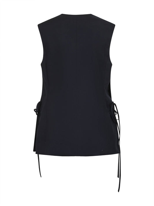Blue tropical wool vest