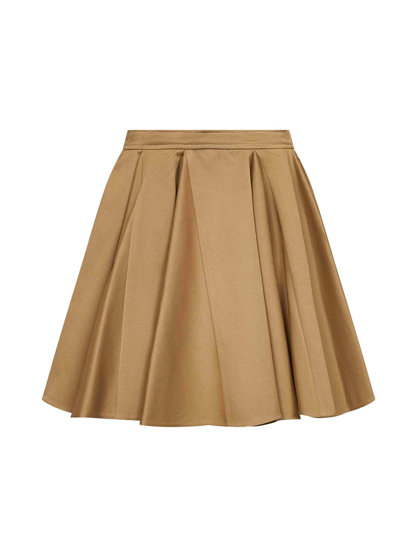 Beige cotton twill mini skirt