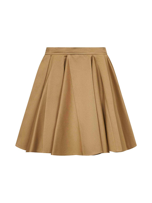 Beige cotton twill mini skirt