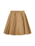 Beige cotton twill mini skirt