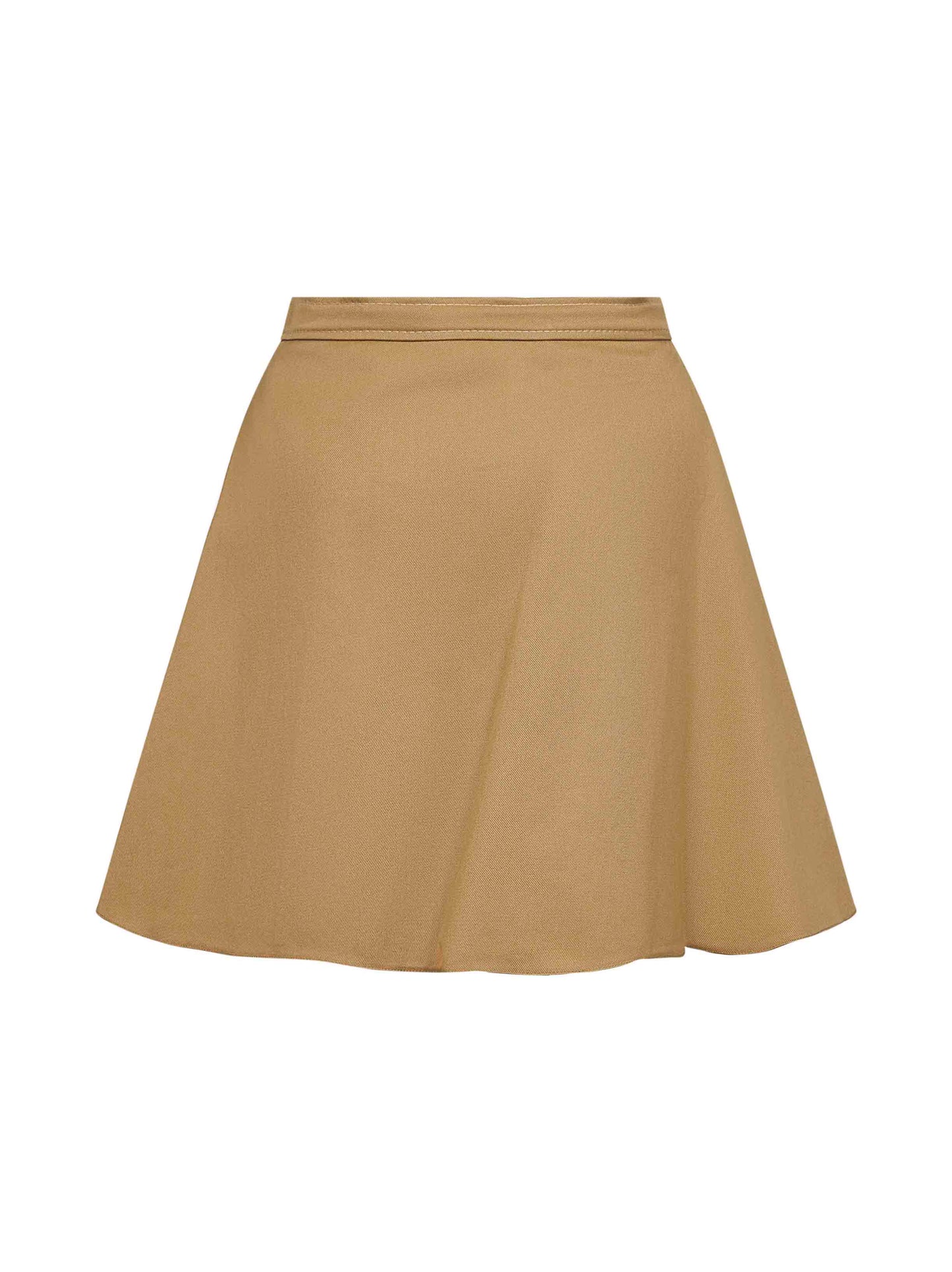 Beige cotton twill mini skirt