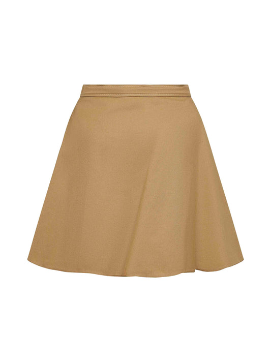 Beige cotton twill mini skirt