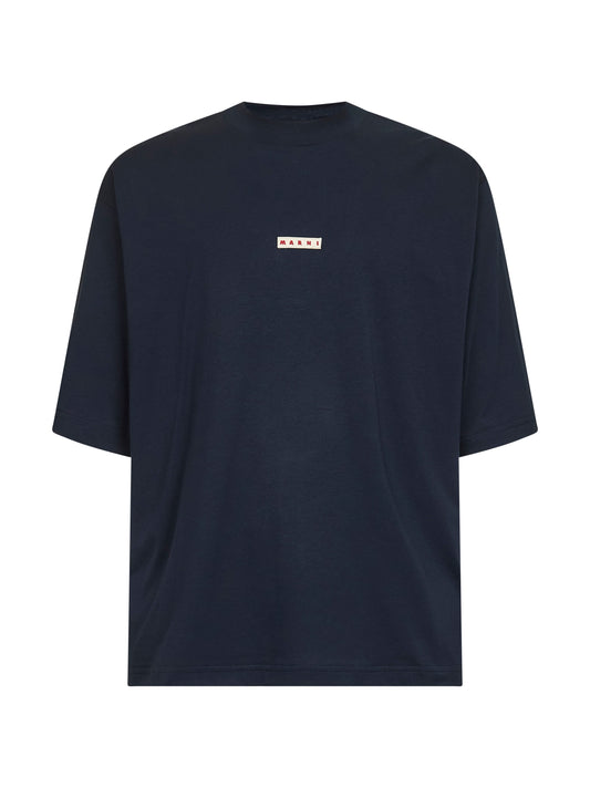 Blue organic cotton Marni label T-shirt