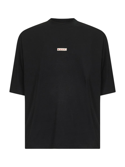 Black organic cotton Marni label T-shirt