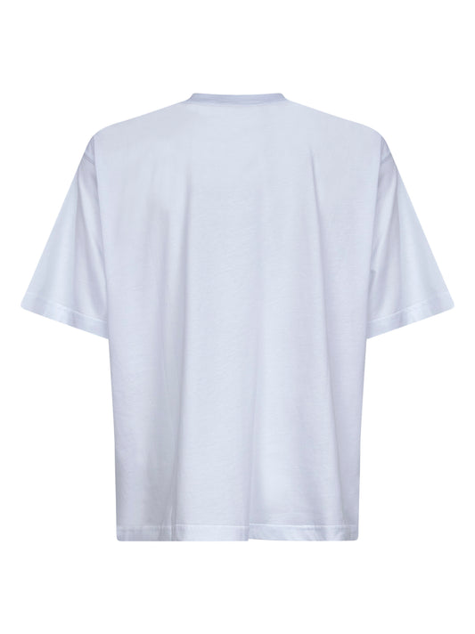 T-shirt in cotone biologico bianco con etichetta Marni