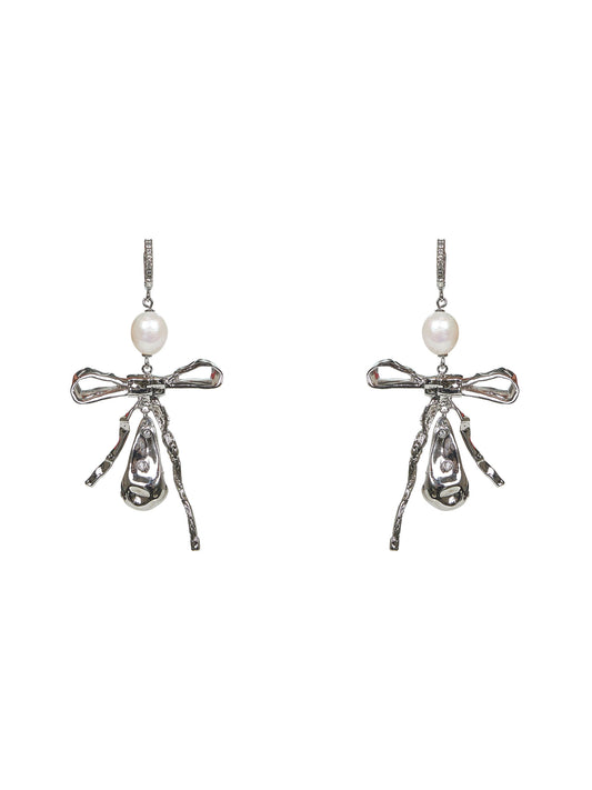 Orecchini a goccia Bow argento