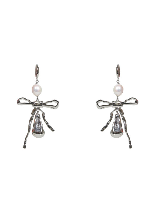 Orecchini a goccia Bow argento