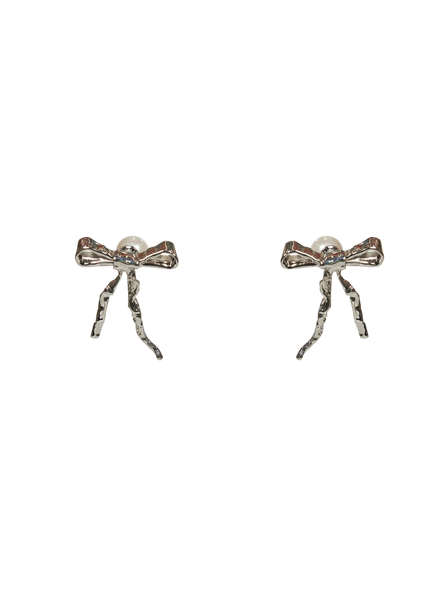 Orecchini a perno Bow argento