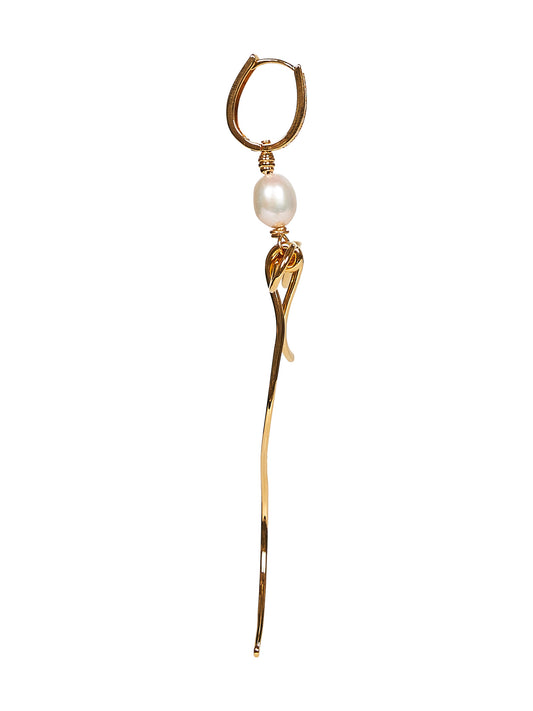 Orecchini a goccia Bow con perle oro