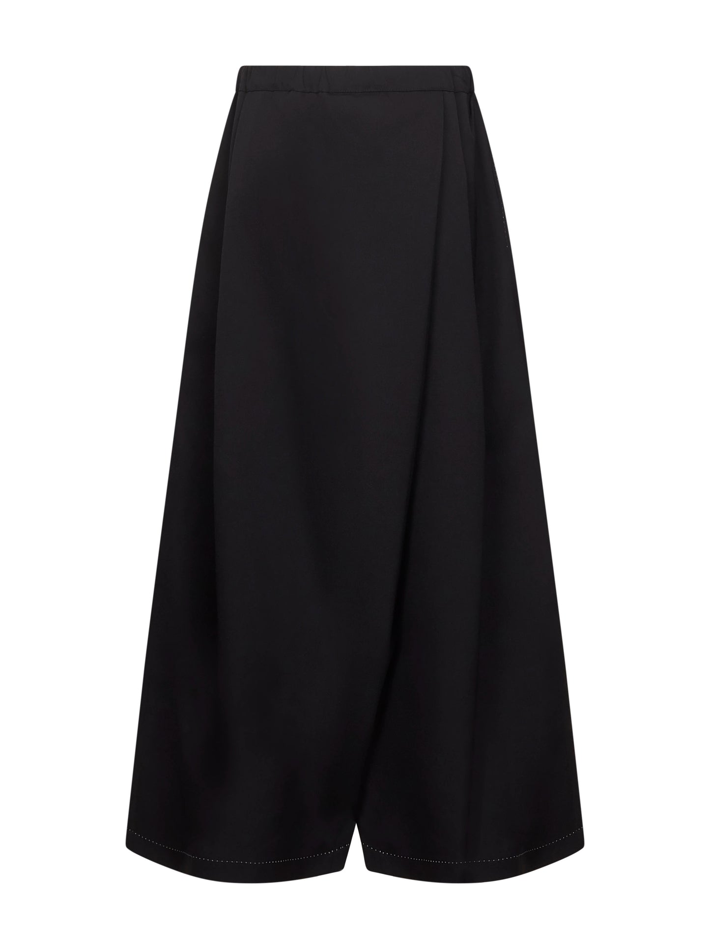 Pantaloni oversize in batavia di lana nero