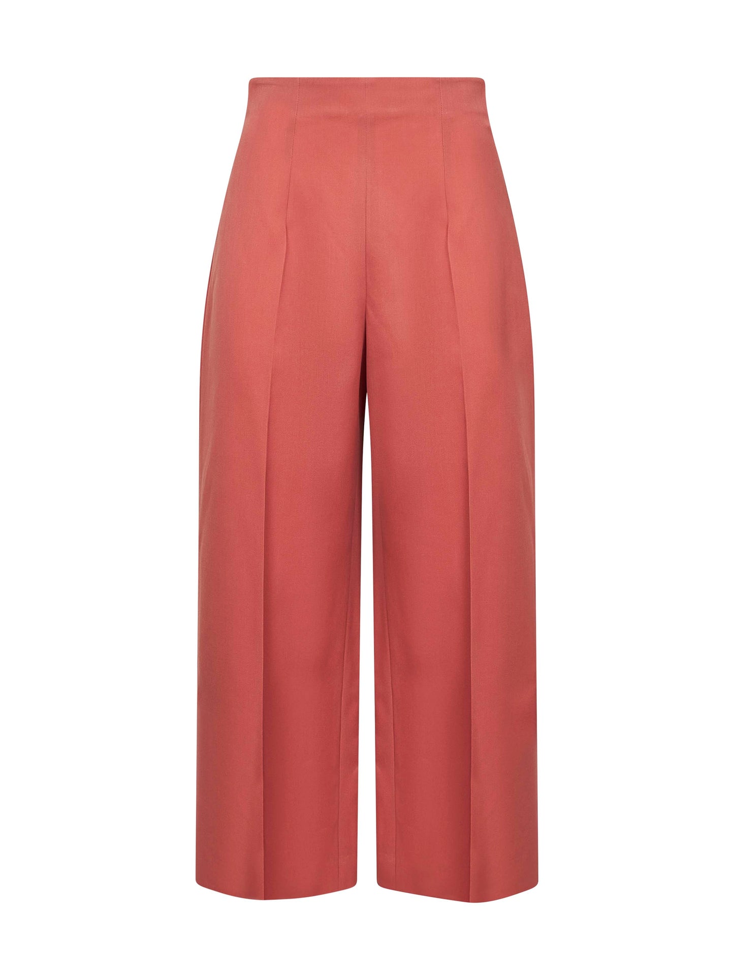 Pink wool batavia cropped trousers