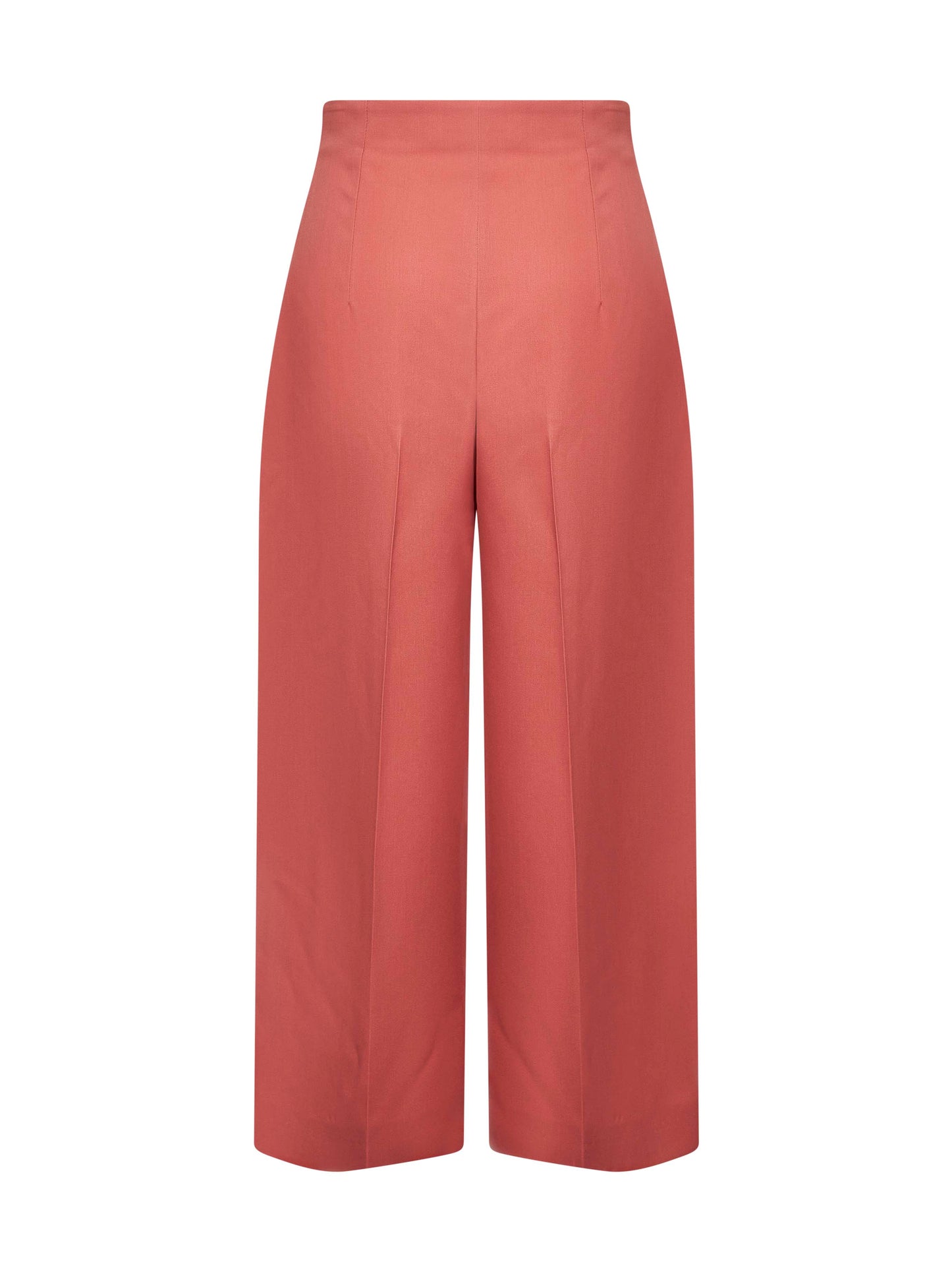 Pink wool batavia cropped trousers