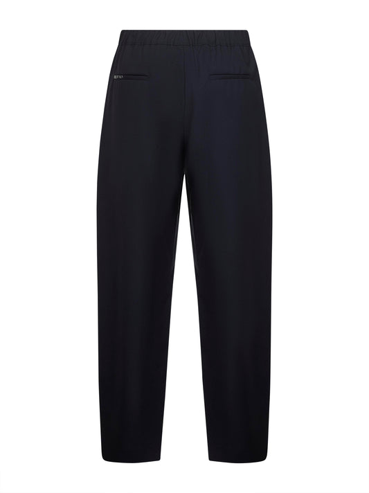 Blue tropical wool straight leg trousers