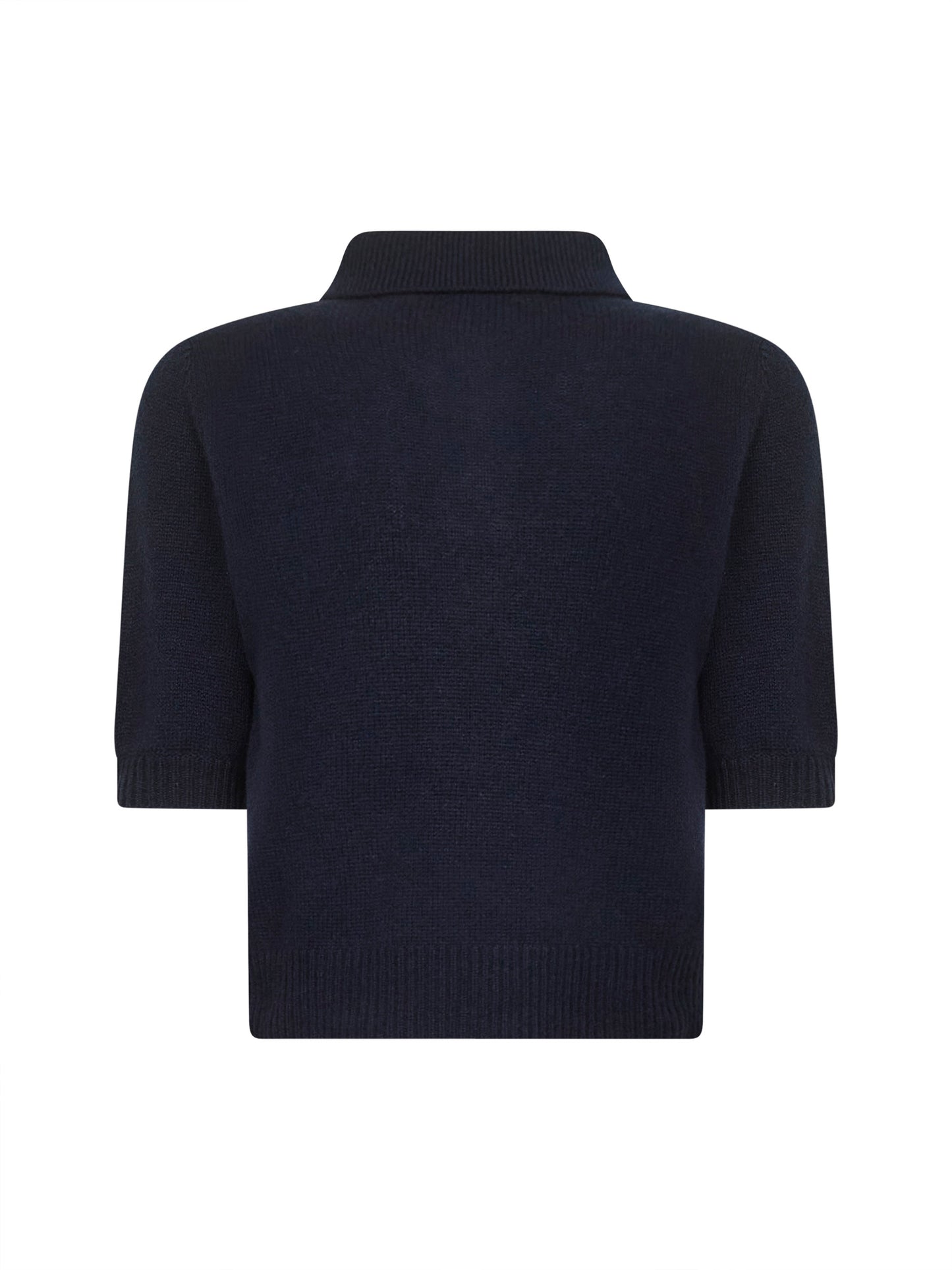 Maglia polo in cashmere blu
