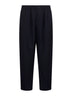 Pantaloni crop in fresco lana blu