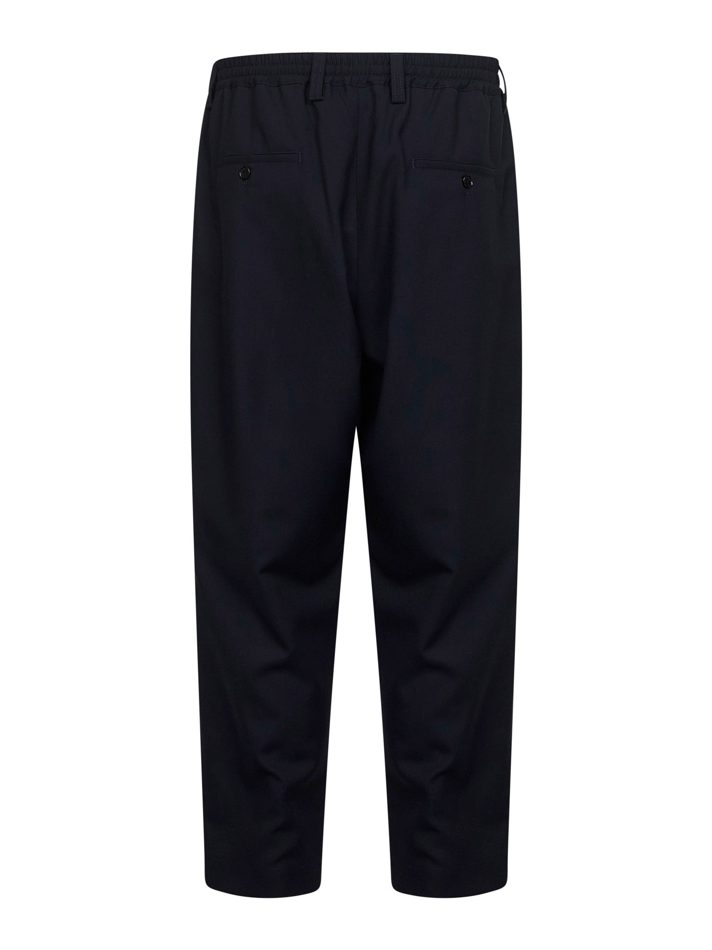 Pantaloni crop in fresco lana blu