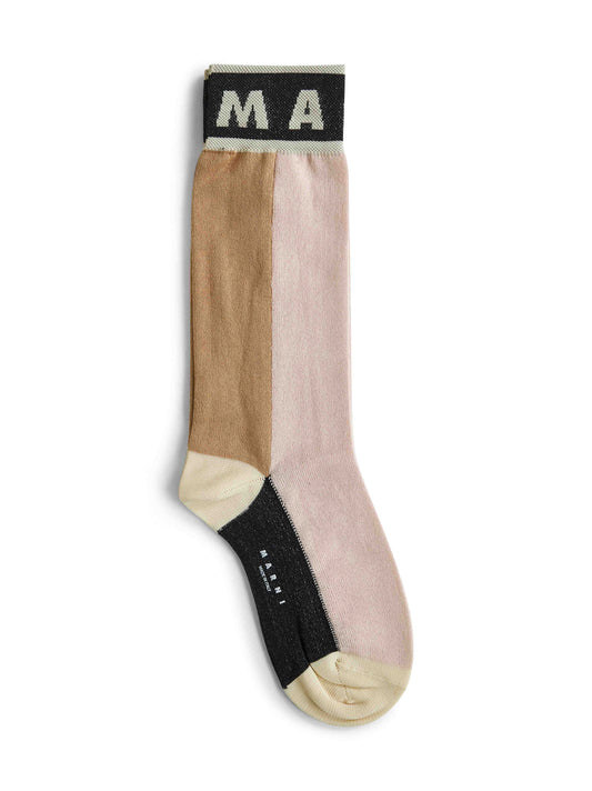 Color block stretch cotton socks