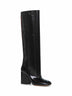 Black polished leather Trunkaroo knee-high boots
