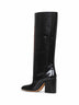 Black polished leather Trunkaroo knee-high boots