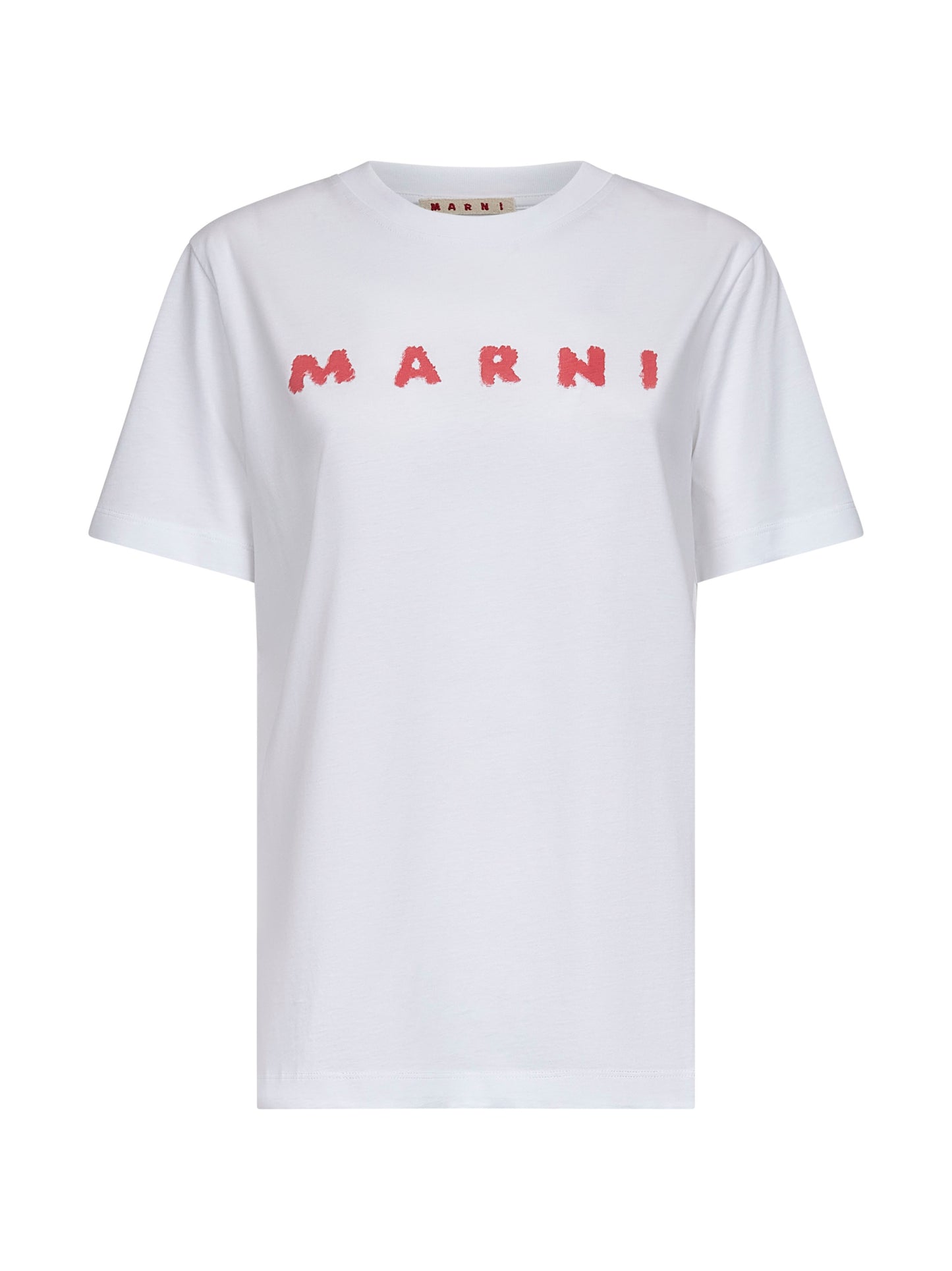White jersey Marni Scribbled logo T-shirt