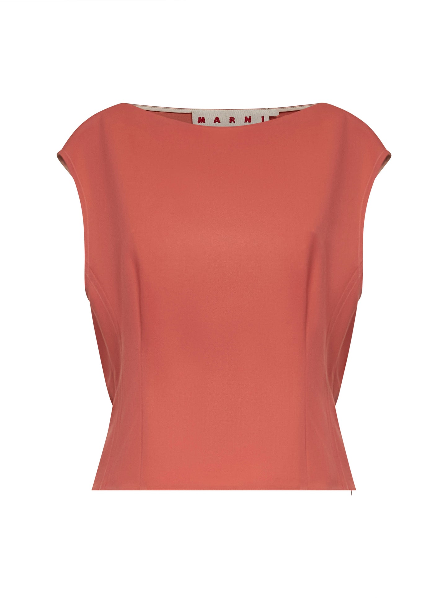 Pink tropical wool sleeveless top