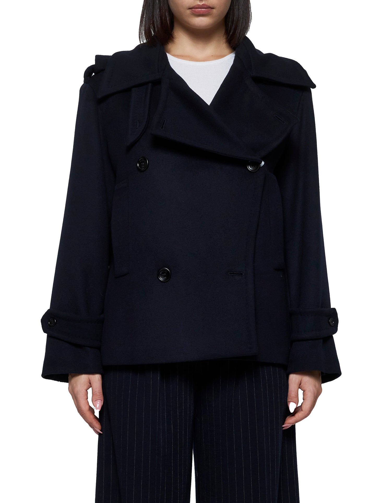 Laveno wool and cashmere short coat