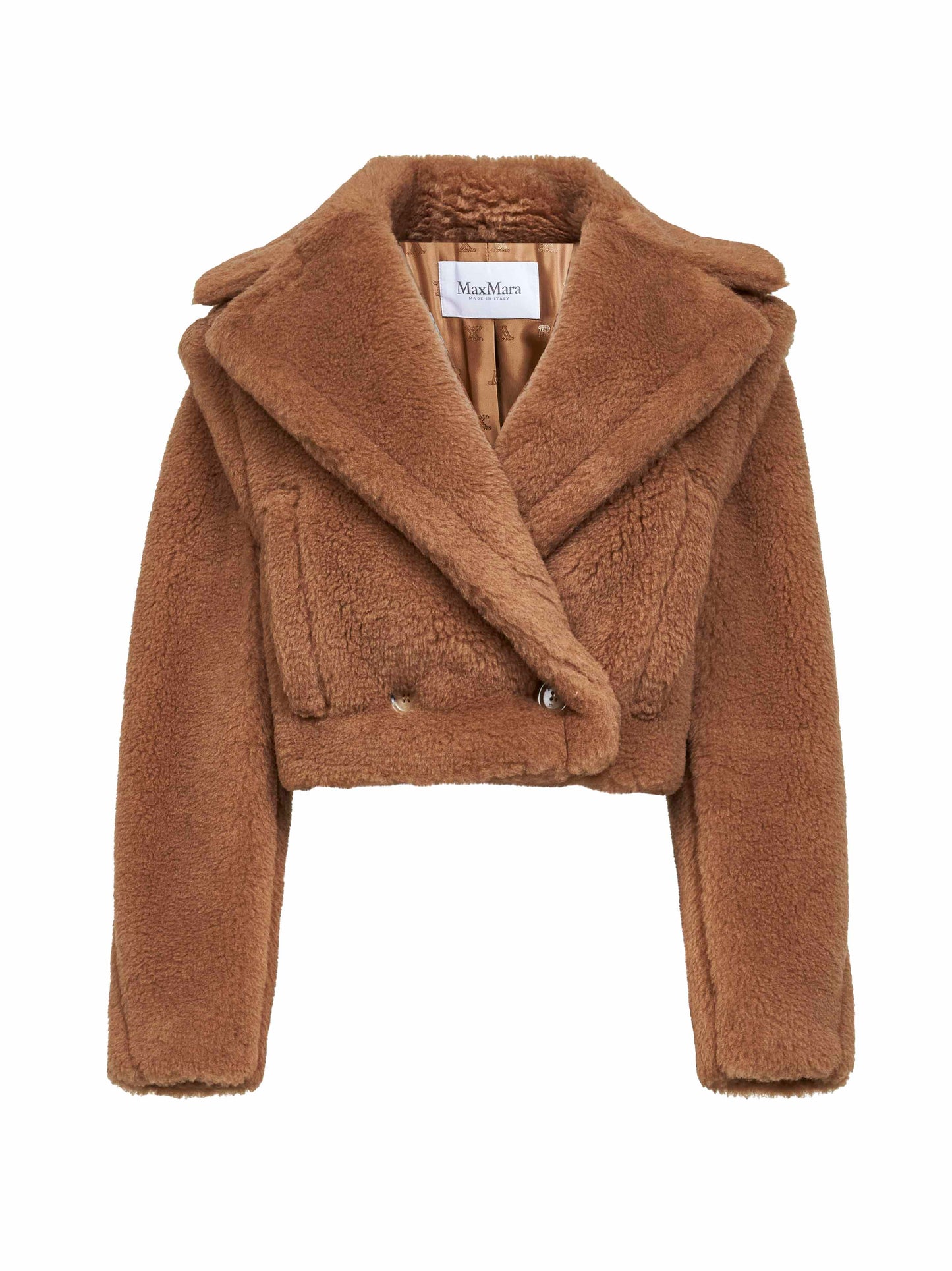 Camel Teddy SANTOS 2-in-1 cropped gilet
