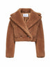 Camel Teddy SANTOS 2-in-1 cropped gilet