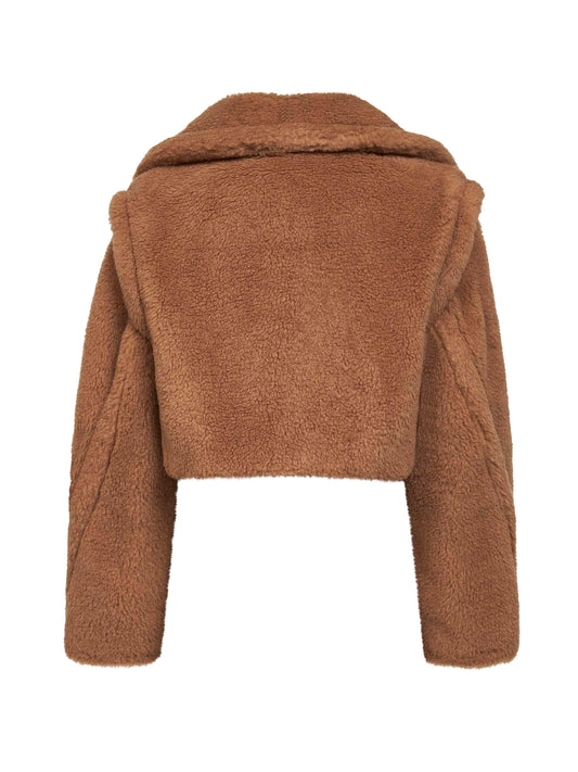Camel Teddy SANTOS 2-in-1 cropped gilet