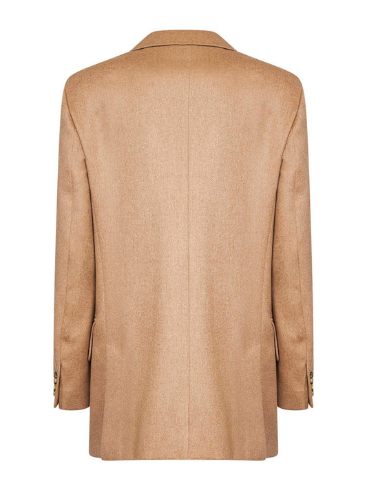 Giacca OLIMPIA in cammello zibellinato cammello<BR/>