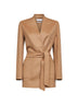 Camel double drap wrap jacket