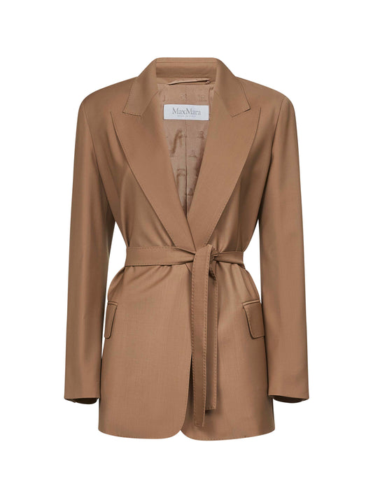 Brown canvas TALENTO belted blazer