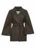 Cappotto con cintura VERNA in doppio drap verde