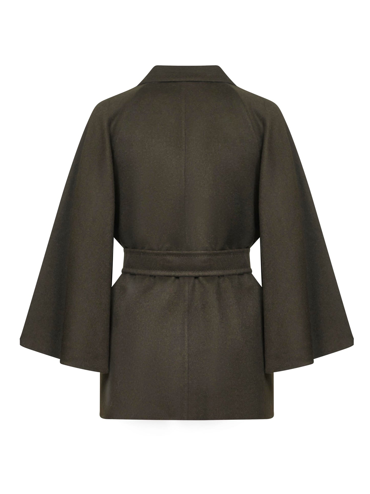 Cappotto con cintura VERNA in doppio drap verde