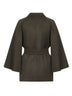 Cappotto con cintura VERNA in doppio drap verde