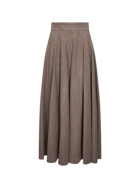 Beige wool felt BELLICO1234 long skirt