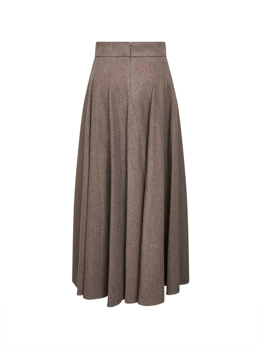 Beige wool felt BELLICO1234 long skirt