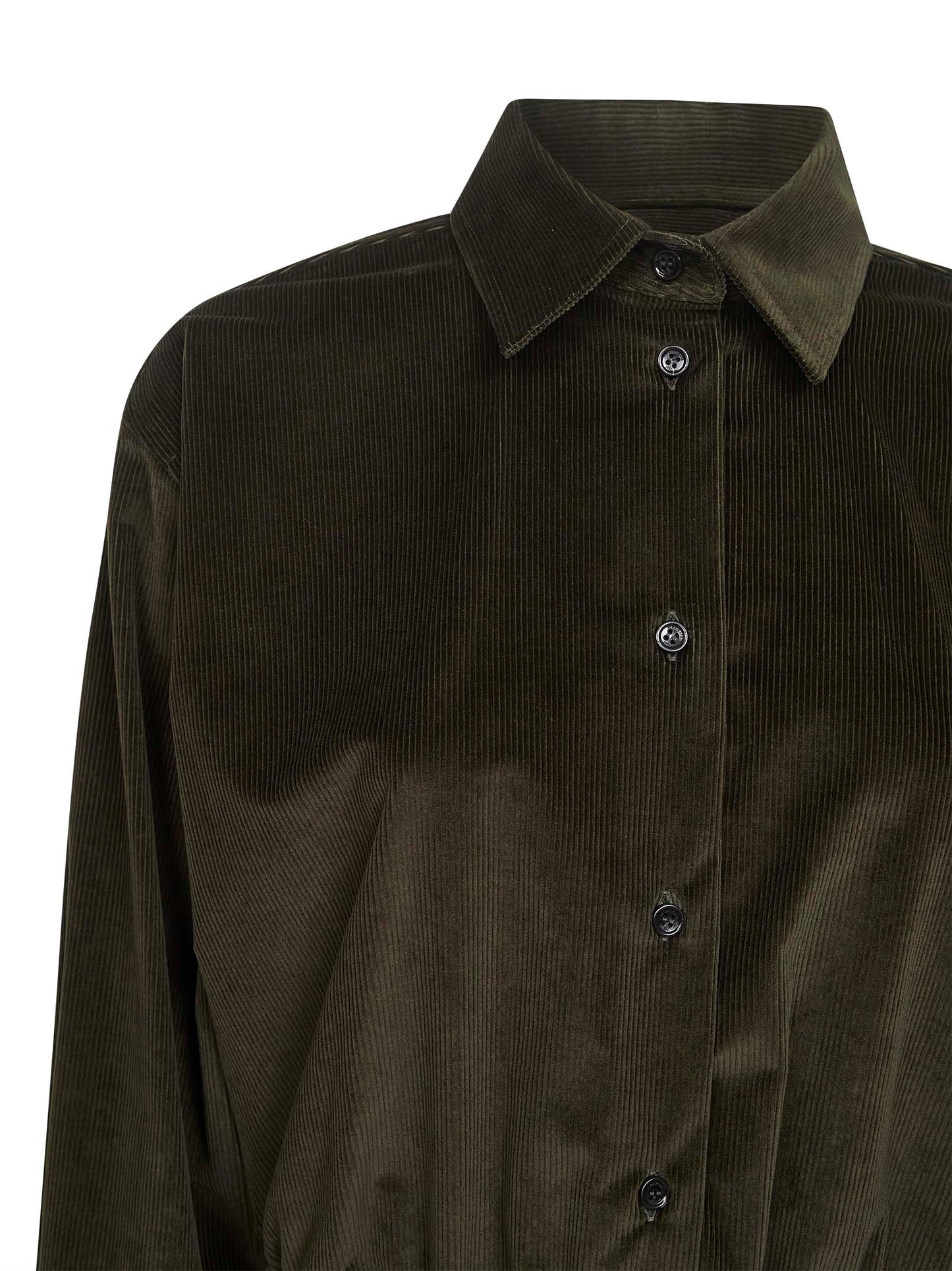 Body a camicia FERTILE in velluto a coste verde