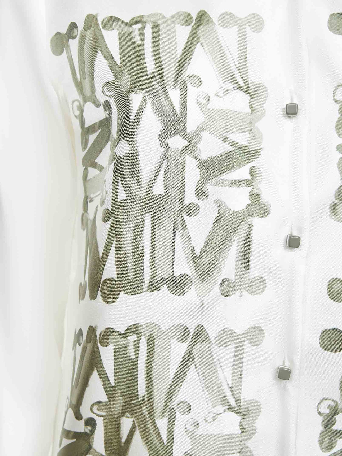 Camicia NABIL in twill di seta stampata verde salvia
