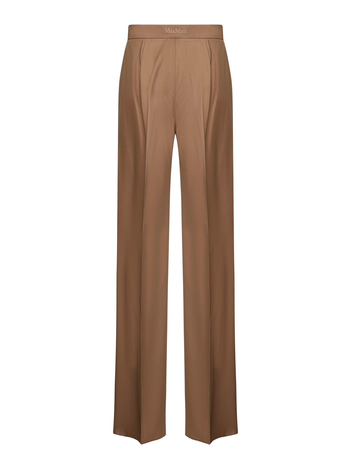 Brown light wool FERNET straight trousers