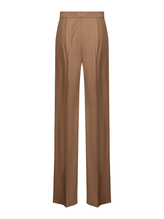 Brown light wool FERNET straight trousers