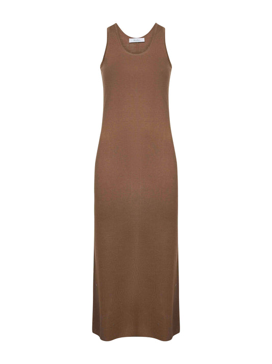 Brown wool ACERI slim fit dress