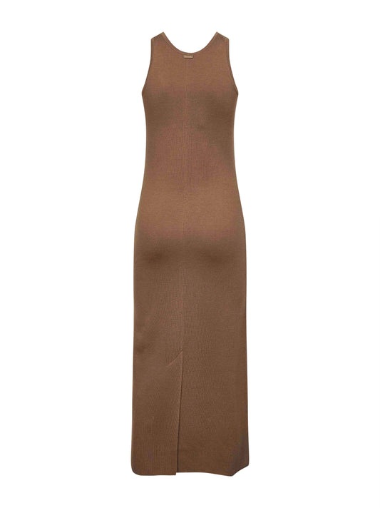 Brown wool ACERI slim fit dress