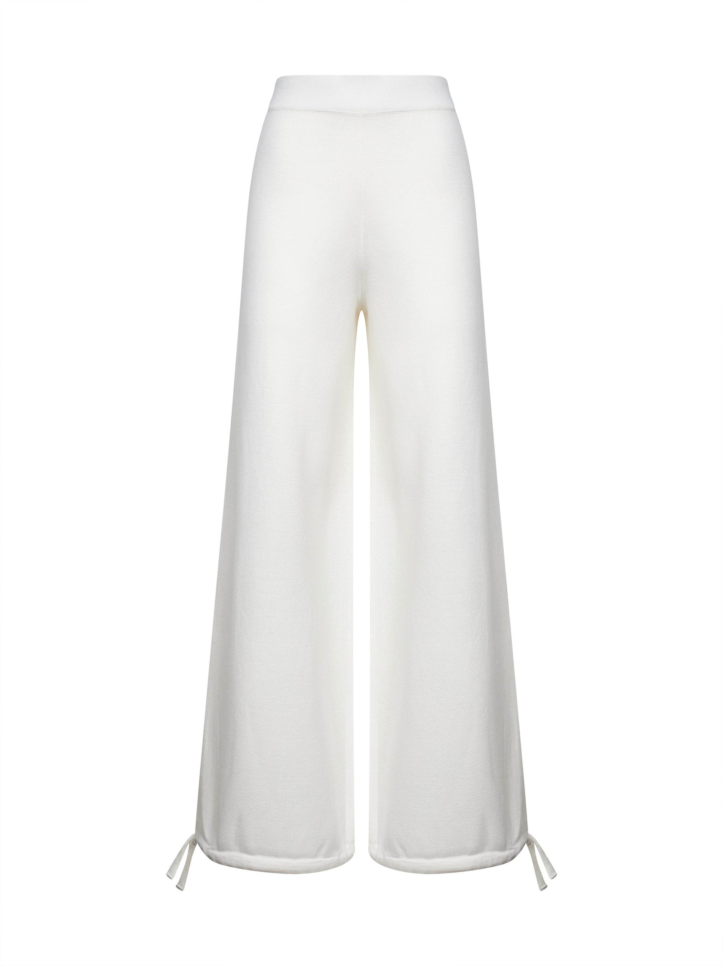 Pantaloni NIGERIA in maglia di lana bianca