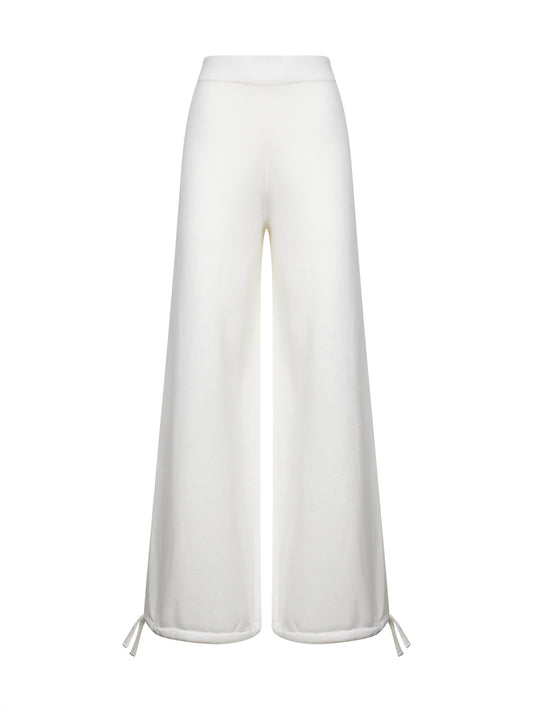 Pantaloni NIGERIA in maglia di lana bianca
