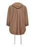 Cardigan con cappuccio ASTER in lana marrone<BR/>