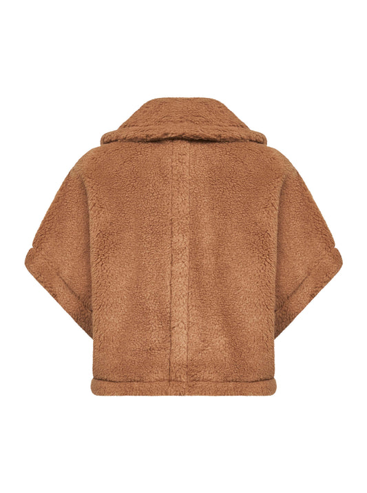 Cappa corta NEWTERZO in tessuto Teddy cammello