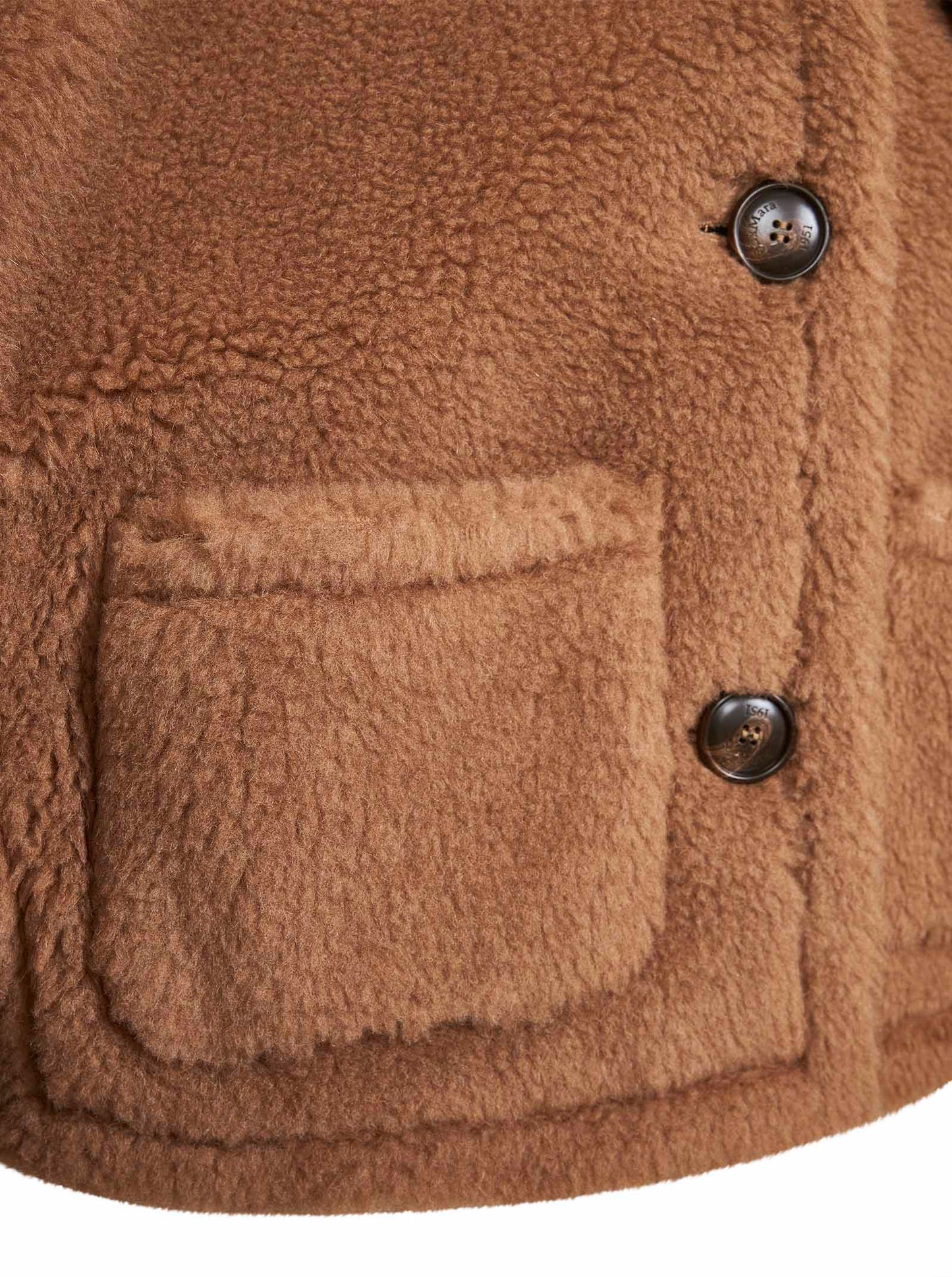 Cappa corta NEWTERZO in tessuto Teddy cammello