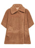 Mantella TEBE in tessuto Teddy cammello