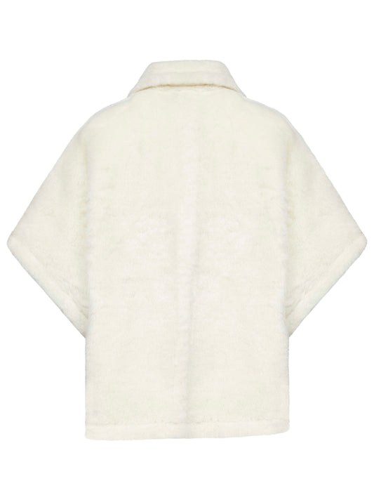 Mantella TEBE1 in tessuto Teddy bianco